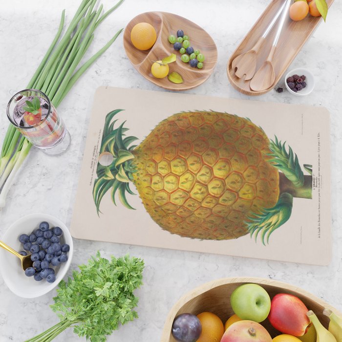 Pineapple from "Flore dâAmÃ©rique" by Ãtienne Denisse, 1840s Cutting Board Gallery Image 2
