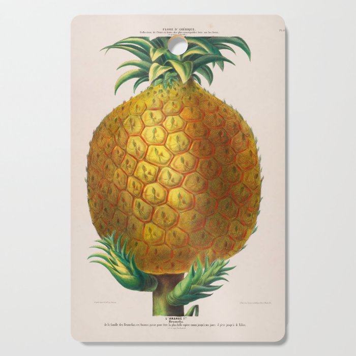 Pineapple from "Flore dâAmÃ©rique" by Ãtienne Denisse, 1840s Cutting Board Gallery Image 1