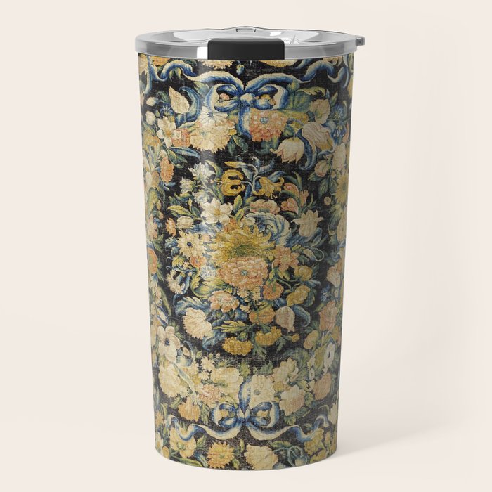 Louis XIV Savonnerie French Floral Carpet Print Travel Mug Gallery Image 1