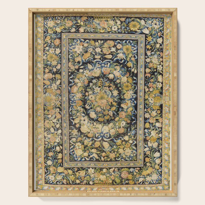 Louis XIV Savonnerie French Floral Carpet Print Serving Tray Gallery Image 1