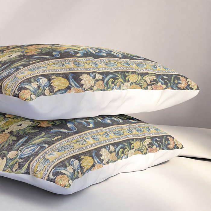 Louis XIV Savonnerie French Floral Carpet Print Pillow Sham Gallery Image 3