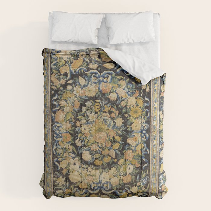 Louis XIV Savonnerie French Floral Carpet Print Comforter Gallery Image 6