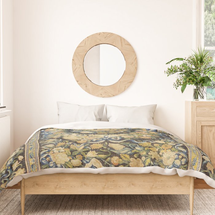 Louis XIV Savonnerie French Floral Carpet Print Duvet Cover Gallery Image 3