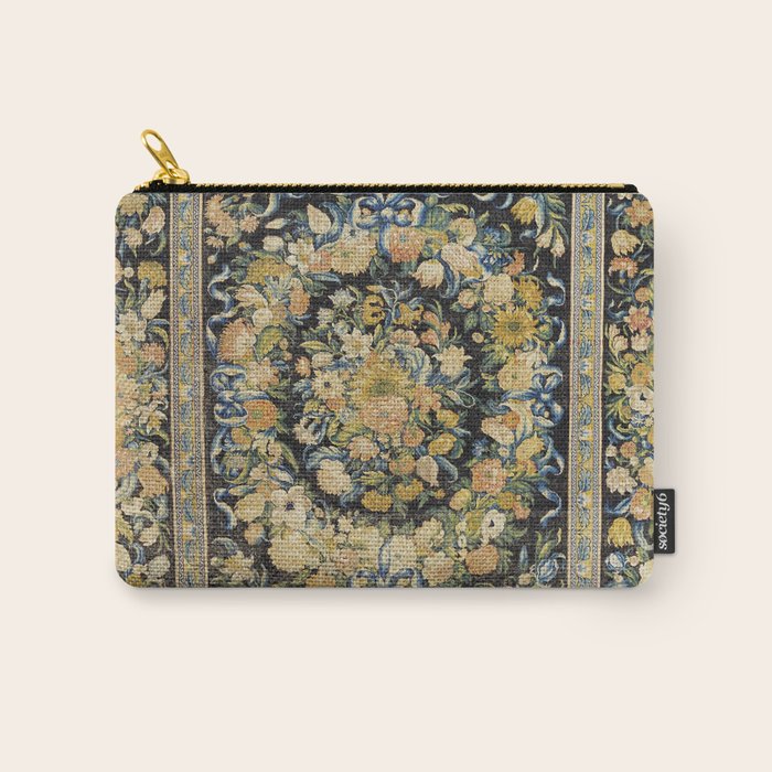 Louis XIV Savonnerie French Floral Carpet Print Carry All Pouch Gallery Image 1