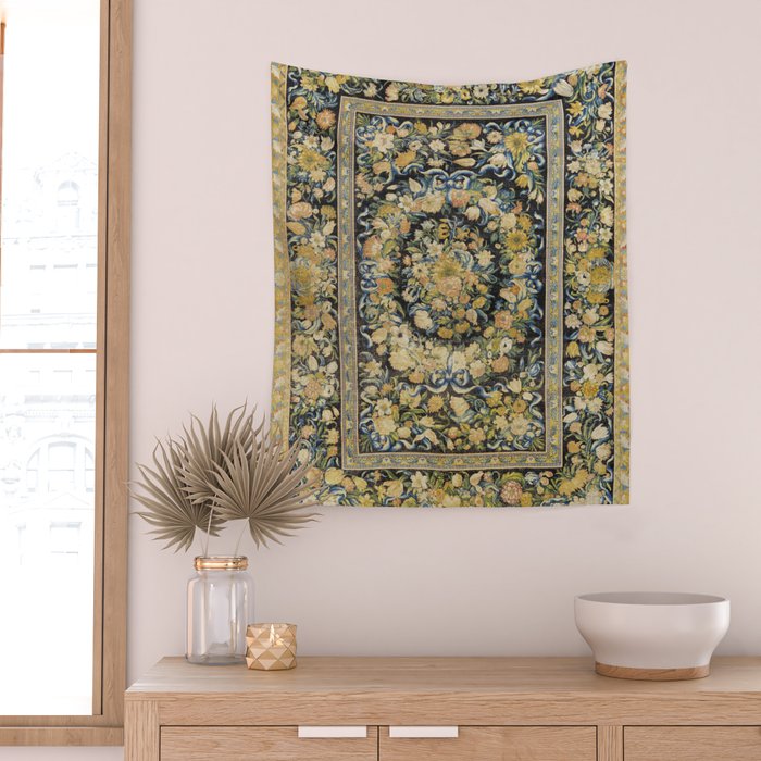 Louis XIV Savonnerie French Floral Carpet Print Wall Tapestry Gallery Image 2