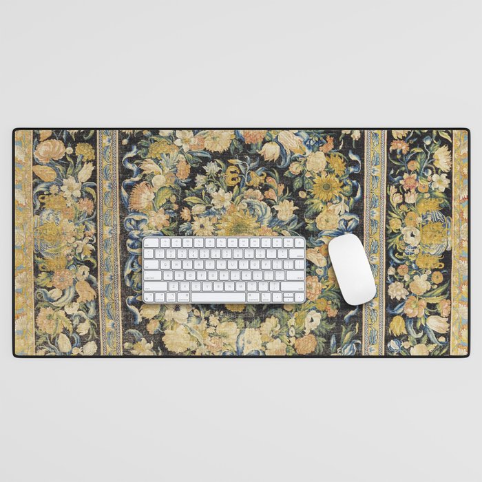 Louis XIV Savonnerie French Floral Carpet Print Desk Mat Gallery Image 1