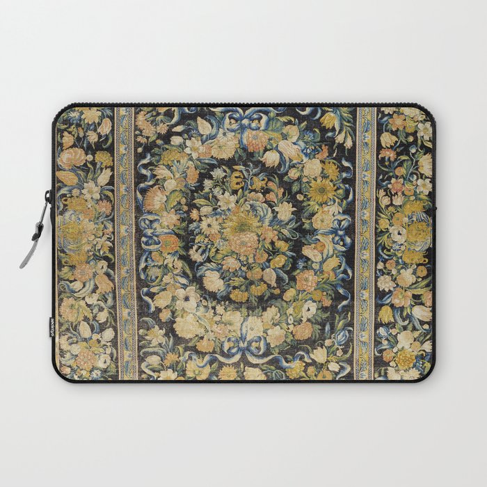 Louis XIV Savonnerie French Floral Carpet Print Laptop Sleeve Gallery Image 1