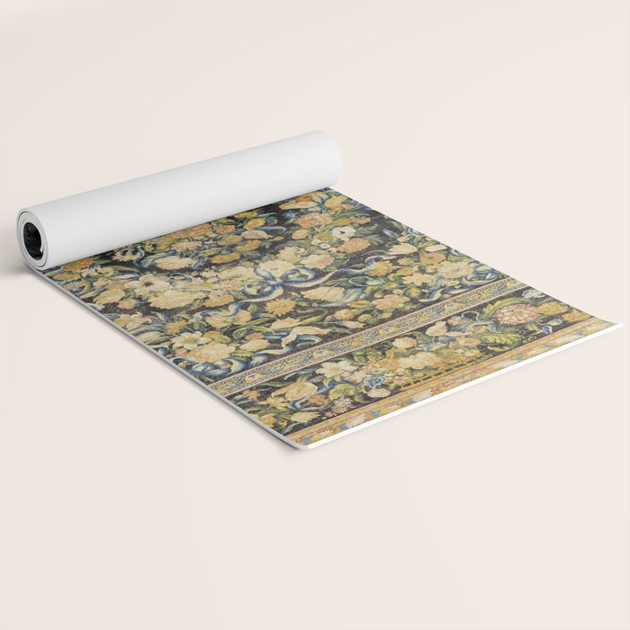 Louis XIV Savonnerie French Floral Carpet Print Yoga Mat Gallery Image 2
