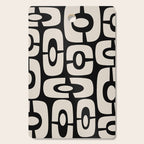 Mid Century Modern Cosmic Abstract 364 Black and Linen White Cutting Board Gallery Image 1