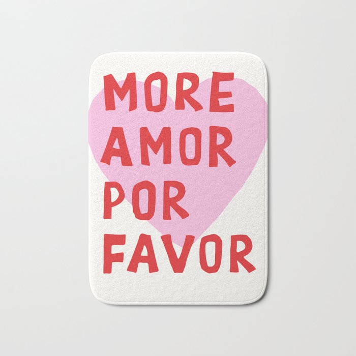 More Amor Por Favor in Pink and Red Bath Mat Gallery Image 1