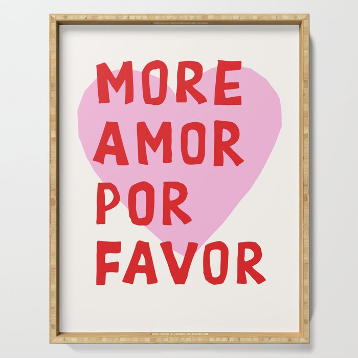 More Amor Por Favor in Pink and Red Serving Tray Gallery Image 1