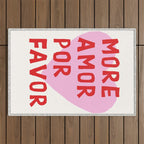 More Amor Por Favor in Pink and Red Outdoor Rug Gallery Image 1