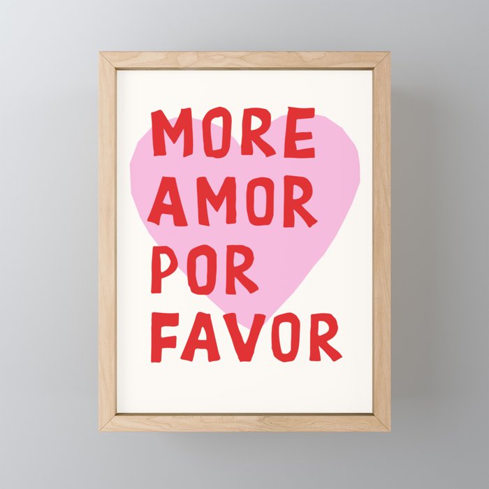 More Amor Por Favor in Pink and Red Mini Art Print Gallery Image 1