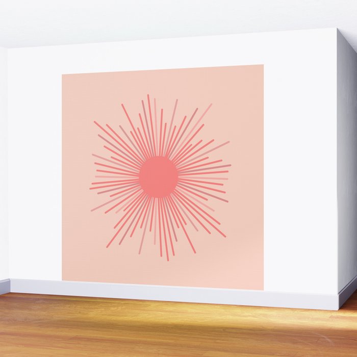 Pink Sun Wall Mural Gallery Image 2