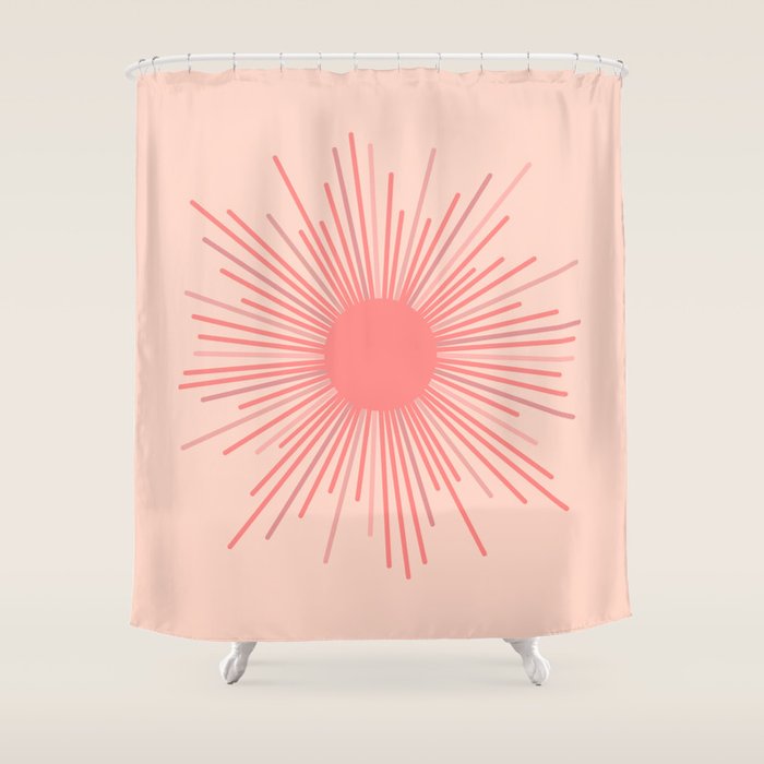 Pink Sun Shower Curtain Gallery Image 1