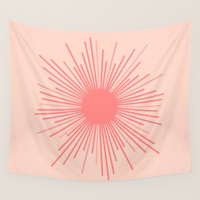 Pink Sun Wall Tapestry Gallery Image 4