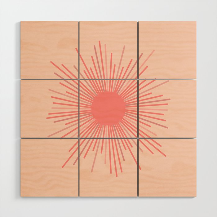 Pink Sun Wood Wall Art Gallery Image 1