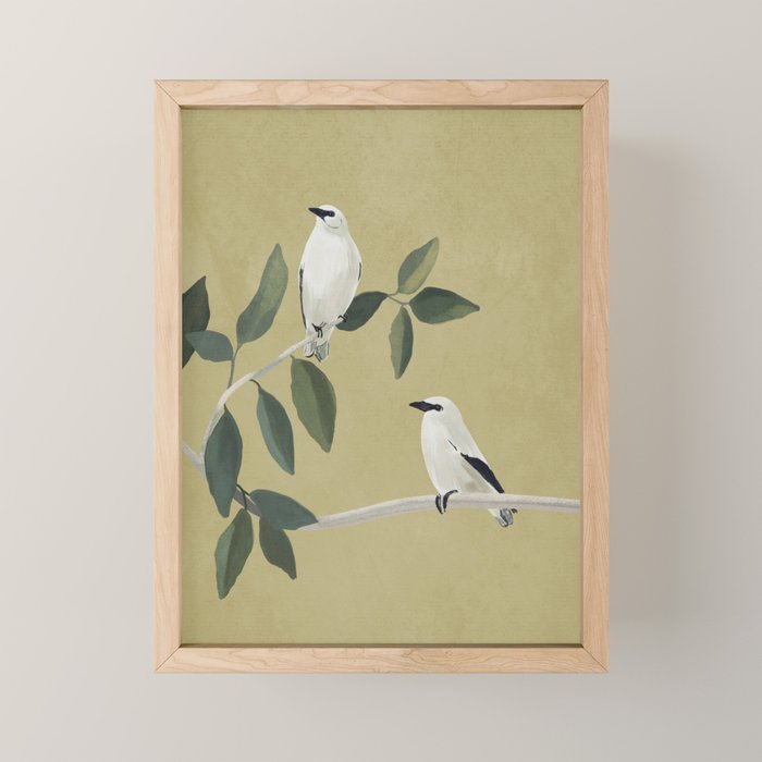 Minimalist Birds On Branch Mini Art Print Gallery Image 1