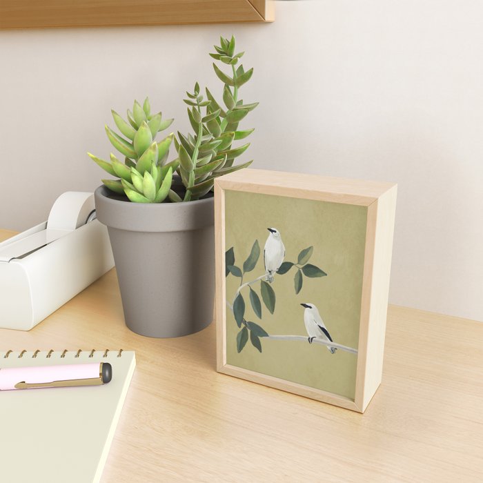 Minimalist Birds On Branch Mini Art Print Gallery Image 2