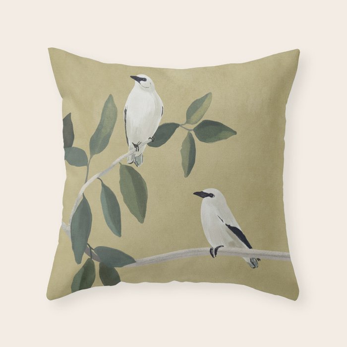 Minimalist Birds On Branch Throw Pillow Gallery Image 6