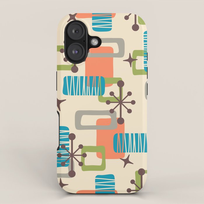 Mid Century Modern Atomic Decoration 243 Kitsch iPhone Case Gallery Image 1