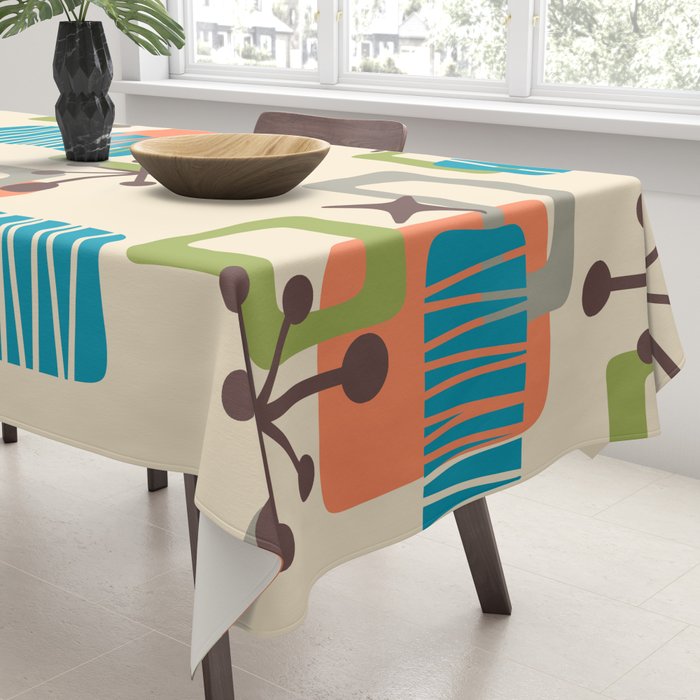 Mid Century Modern Atomic Decoration 243 Kitsch Tablecloth Gallery Image 3