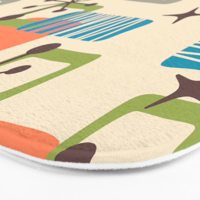 Mid Century Modern Atomic Decoration 243 Kitsch Bath Mat Gallery Image 3