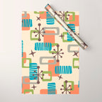 Mid Century Modern Atomic Decoration 243 Kitsch Wrapping Paper Gallery Image 1