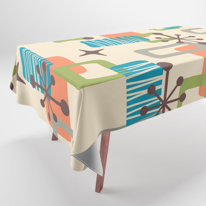 Mid Century Modern Atomic Decoration 243 Kitsch Tablecloth Gallery Image 1