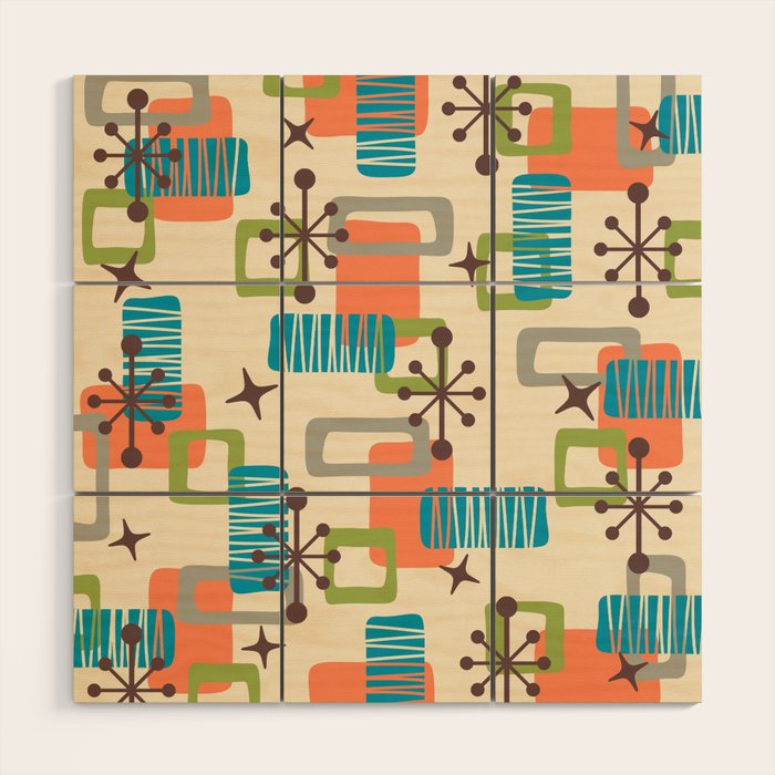 Mid Century Modern Atomic Decoration 243 Kitsch Wood Wall Art Gallery Image 1