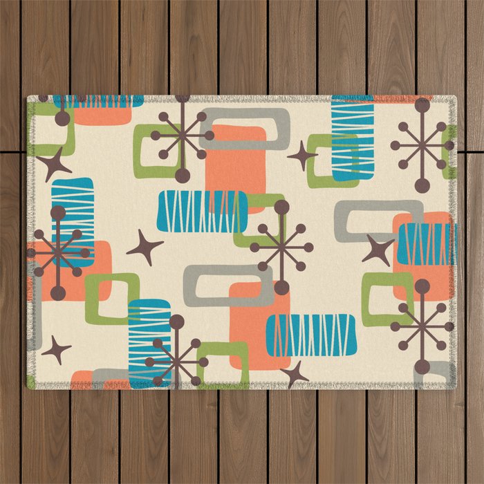 Mid Century Modern Atomic Decoration 243 Kitsch Outdoor Rug Gallery Image 1