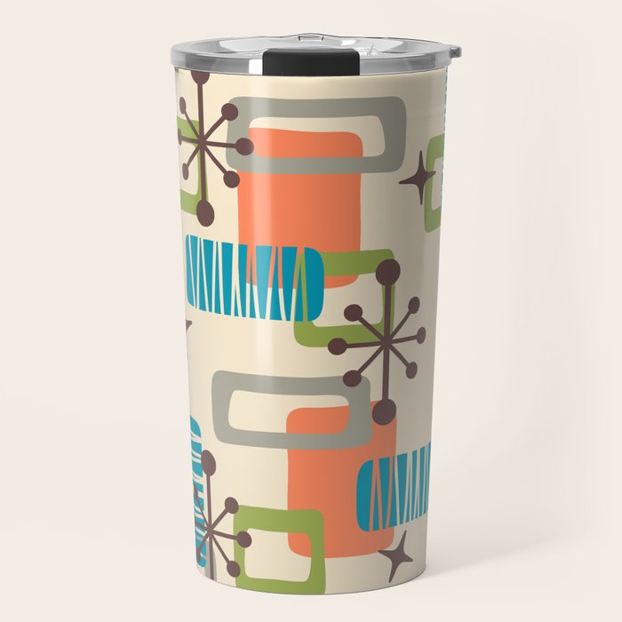 Mid Century Modern Atomic Decoration 243 Kitsch Travel Mug Gallery Image 1
