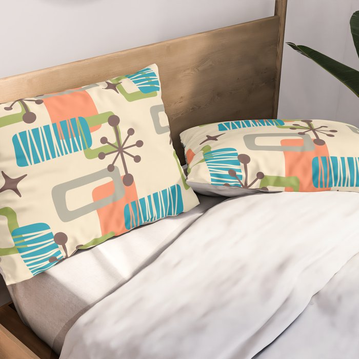 Mid Century Modern Atomic Decoration 243 Kitsch Pillow Sham Gallery Image 2