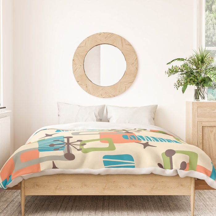 Mid Century Modern Atomic Decoration 243 Kitsch Duvet Cover Gallery Image 3