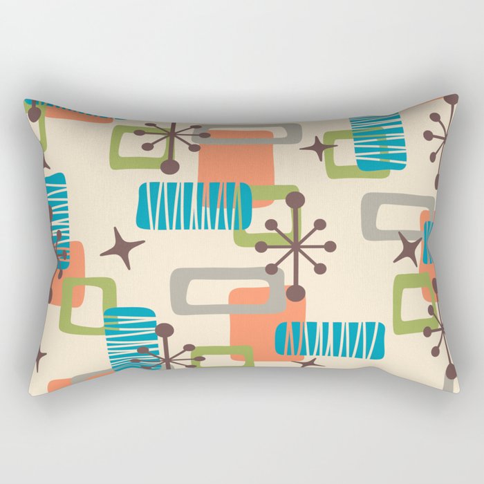 Mid Century Modern Atomic Decoration 243 Kitsch Rectangular Pillow Gallery Image 2