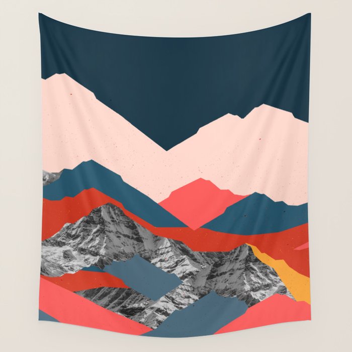 Graphic Mountains X Wall Tapestry Gallery Image 4