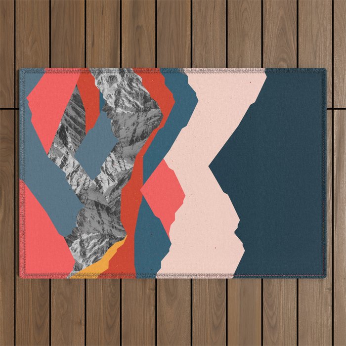 Graphic Mountains X Outdoor Rug Gallery Image 1