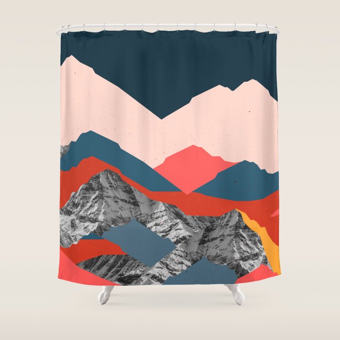Graphic Mountains X Shower Curtain Gallery Image 1