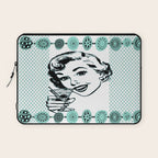 Mid-Century Modern Art Cocktail Teal Laptop Sleeve Gallery Image 1