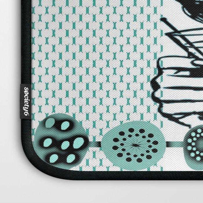 Mid-Century Modern Art Cocktail Teal Laptop Sleeve Gallery Image 3