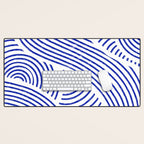 blue summer lines Desk Mat Gallery Image 1
