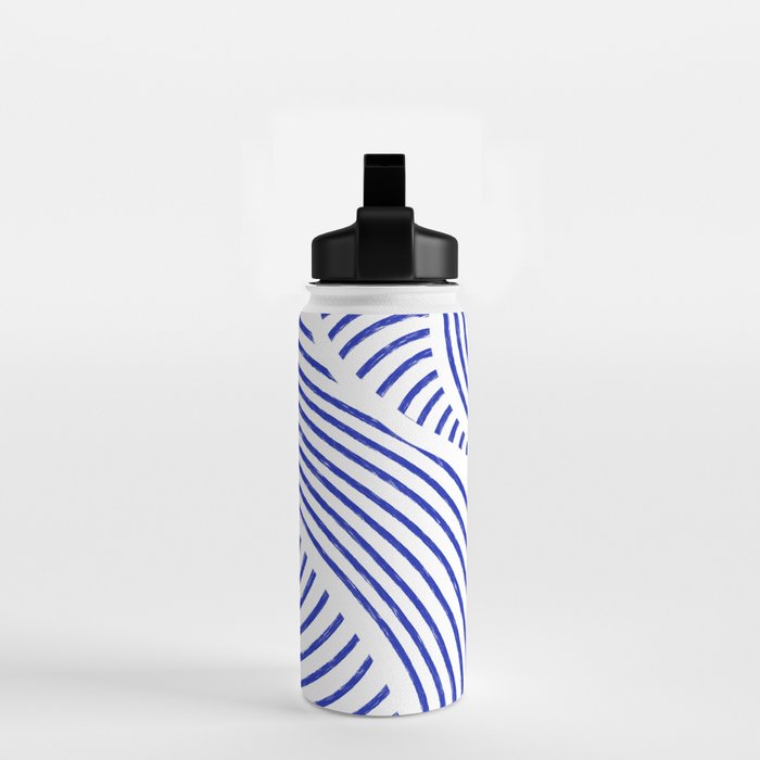 blue summer lines Water Bottle Gallery Image 2