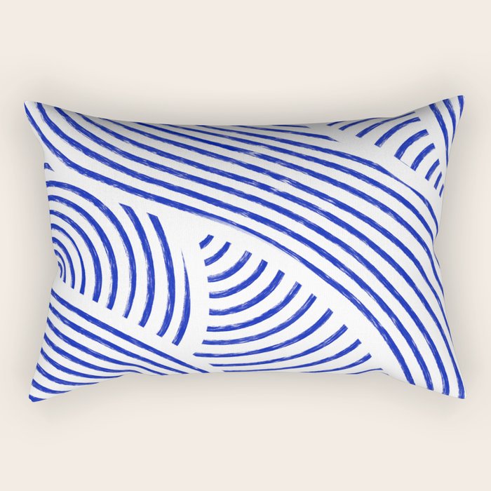 blue summer lines Rectangular Pillow Gallery Image 1