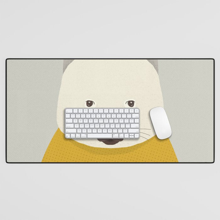 Whimsy Wombat, Animal Portrait Desk Mat Gallery Image 1