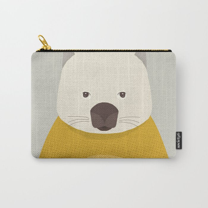 Whimsy Wombat, Animal Portrait Carry All Pouch Gallery Image 1