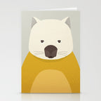 Whimsy Wombat, Animal Portrait Stationery Card Gallery Image 2