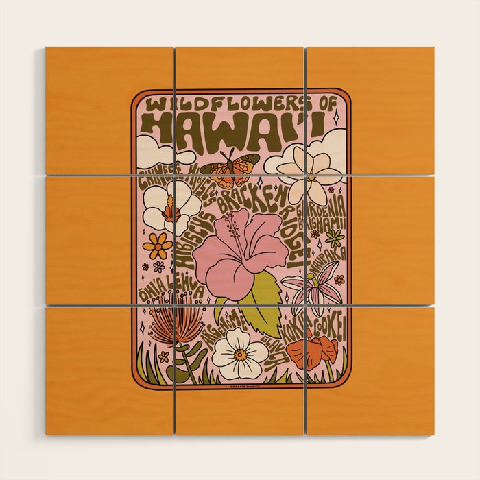 Hawaii Wildflowers Wood Wall Art Gallery Image 1