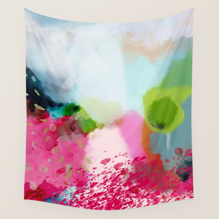 pink landscape Wall Tapestry Gallery Image 1
