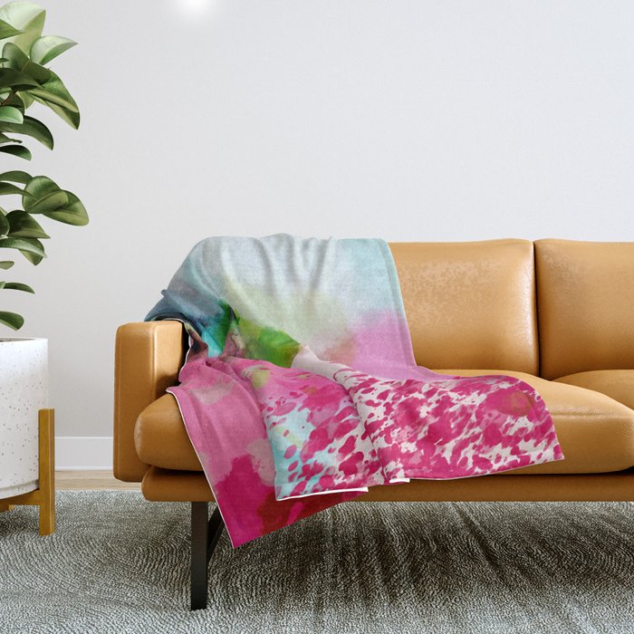 pink landscape Throw Blanket Gallery Image 1