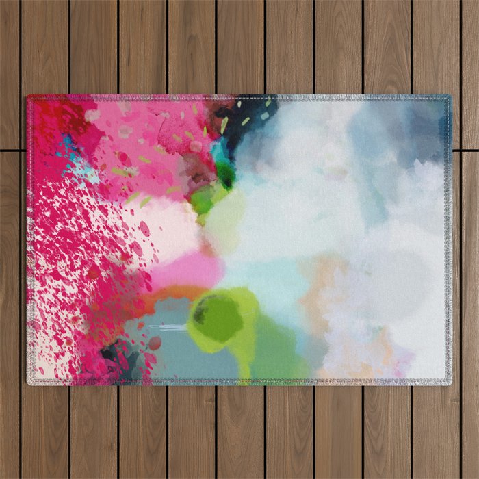 pink landscape Outdoor Rug Gallery Image 1